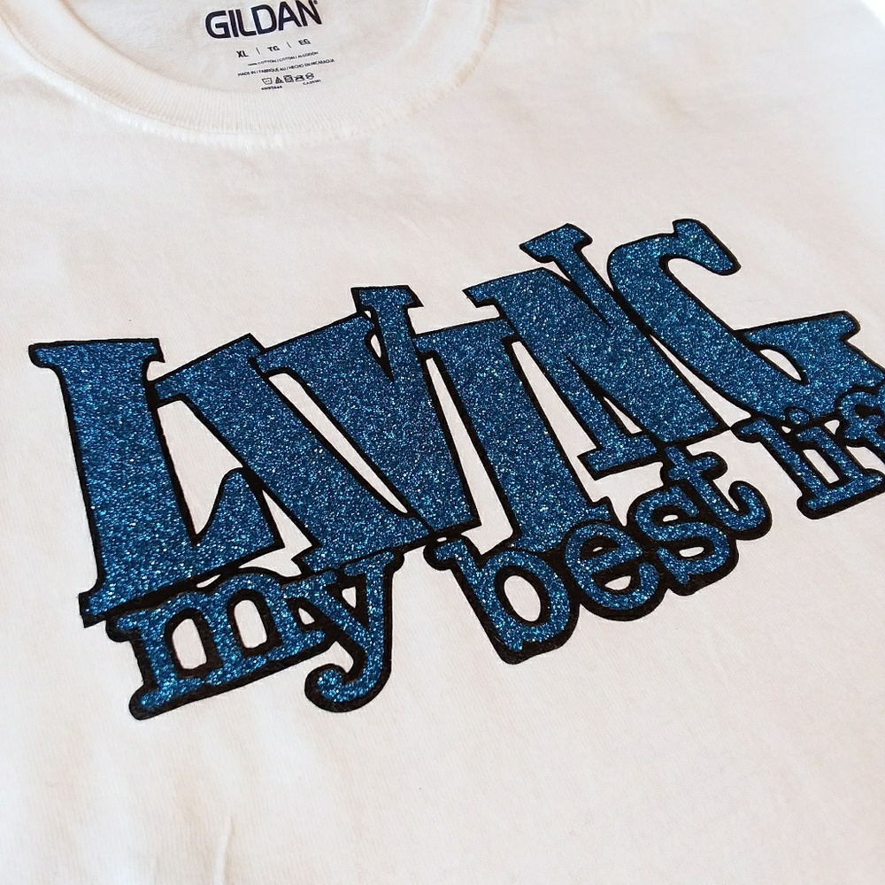 Living My Best Life Bridesmaids T Shirt Blue